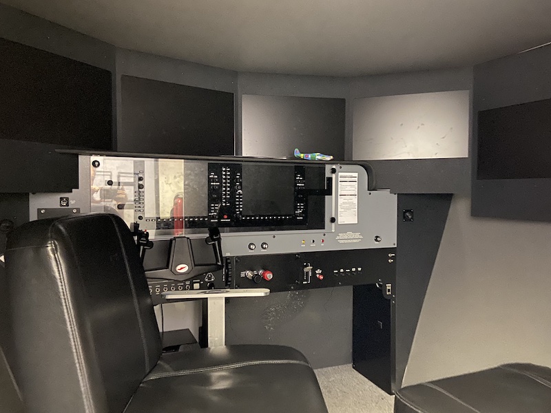 Inside of a AATD flight simulator